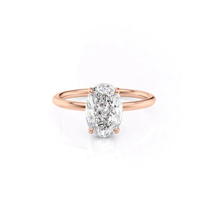 The Low Profile Kamellie Set With A 1 Carat Oval Lab Diamond