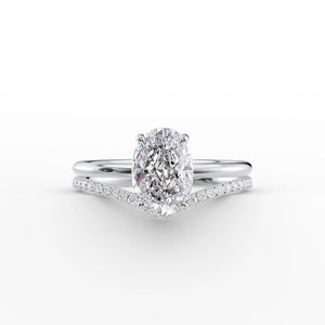 The Low Profile Kamellie Set With A 1 Carat Oval Lab Diamond