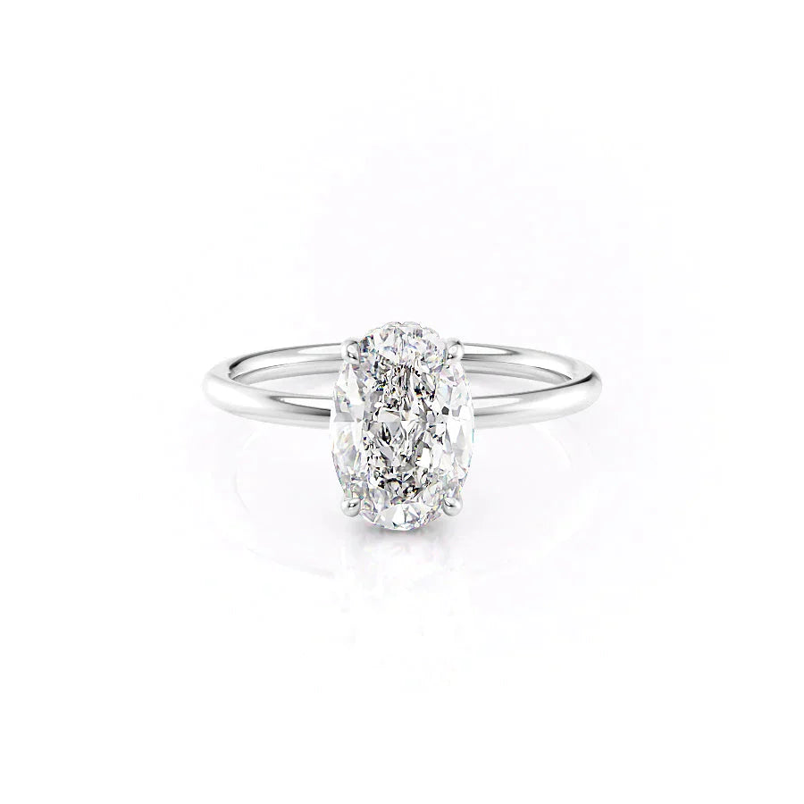 The Low Profile Kamellie Set With A 3.5 Carat Oval Moissanite