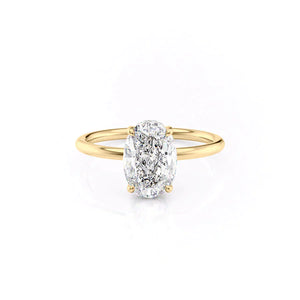 The Low Profile Kamellie Set With A 3.5 Carat Oval Moissanite