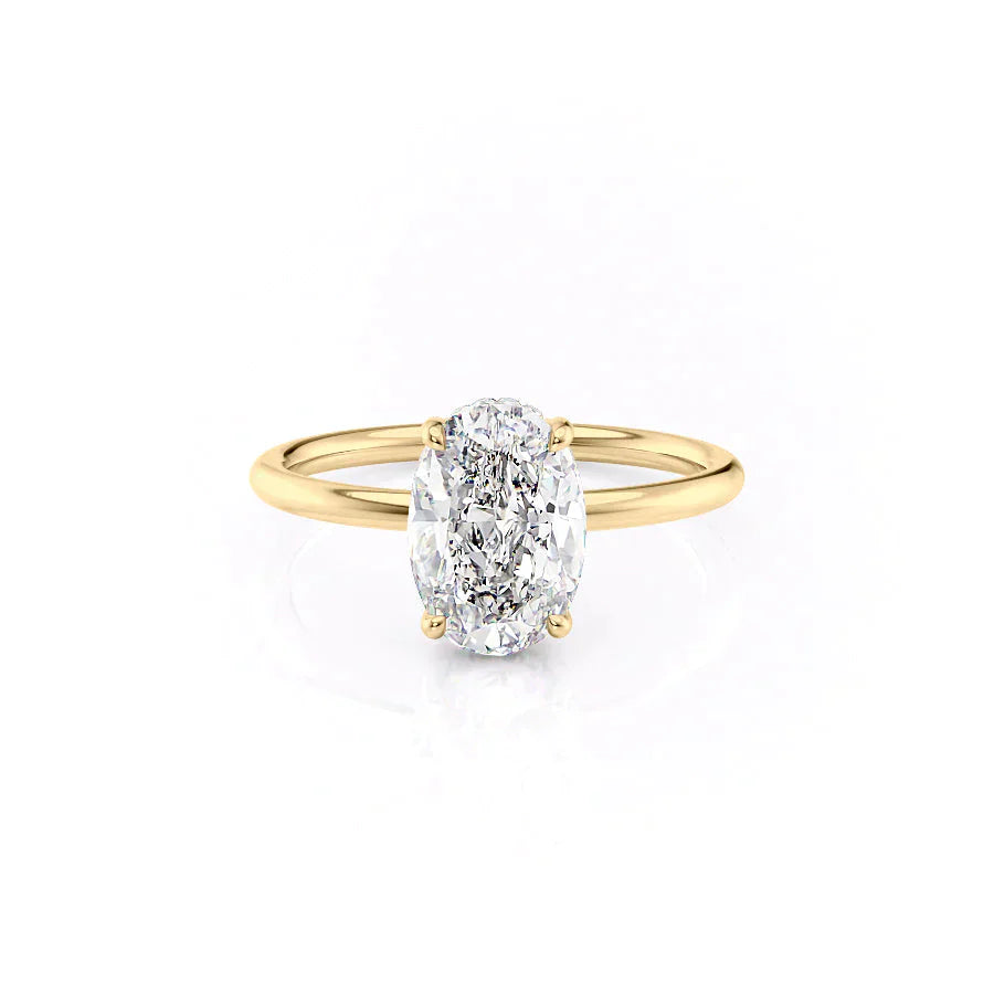 The Low Profile Kamellie Set With A 1 Carat Oval Lab Diamond