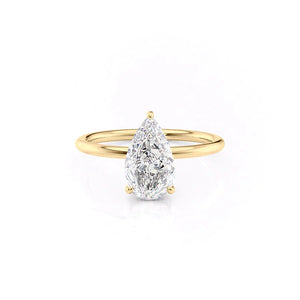 The Low Profile Kamellie Set With A 2.5 Carat Pear Moissanite