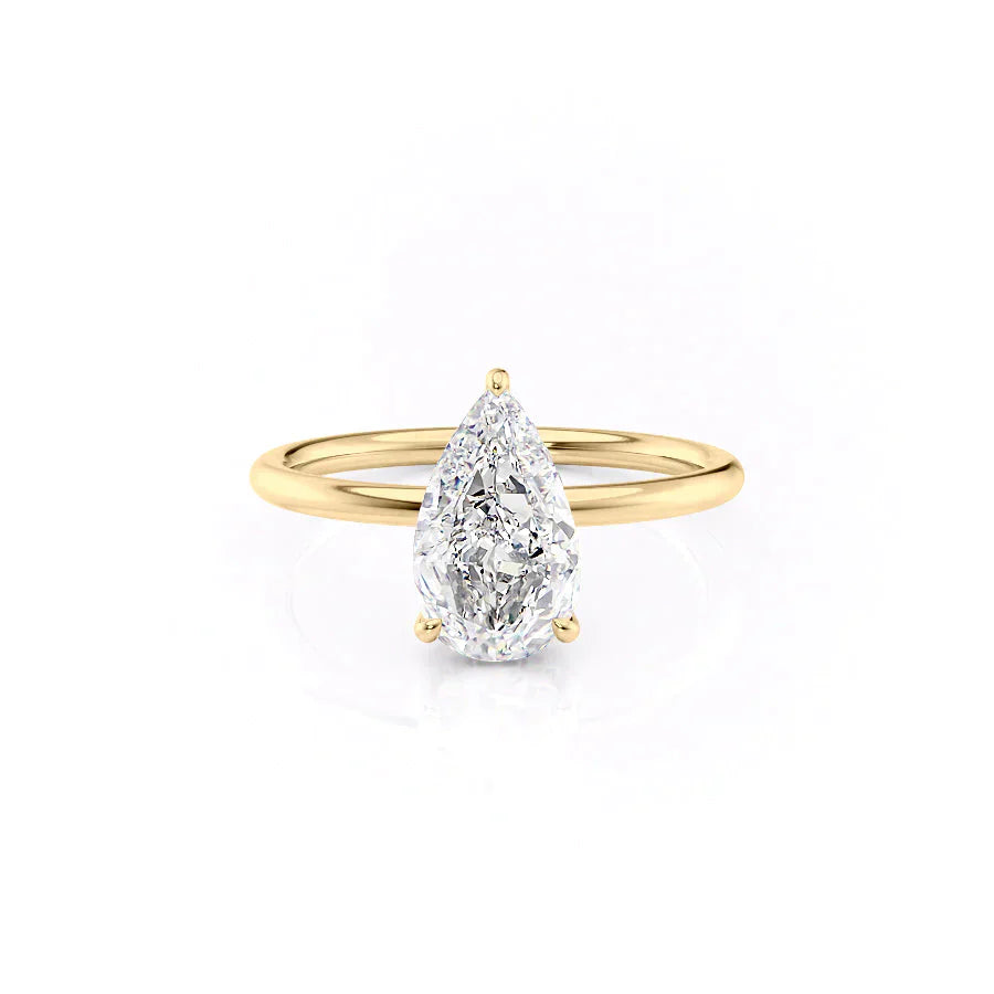The Low Profile Kamellie Set With A 3.5 Carat Pear Moissanite