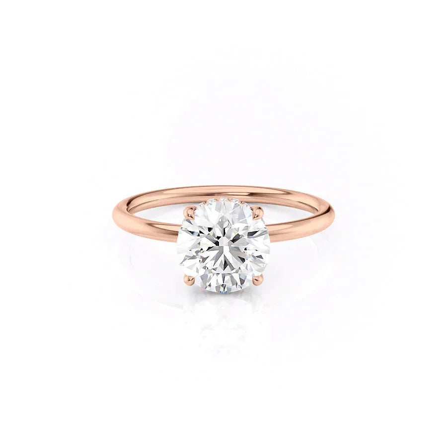The Low Profile Kamellie Set With A 2.5 Carat Round Lab Diamond