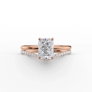 The Low Profile Kamellie Set With A 2.5 Carat Radiant Moissanite