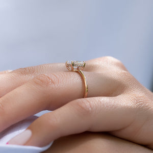 The Low Profile Kamellie Set With A 1.5 Carat Radiant Lab Diamond