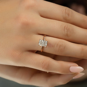 The Low Profile Kamellie Set With A 1.5 Carat Radiant Lab Diamond