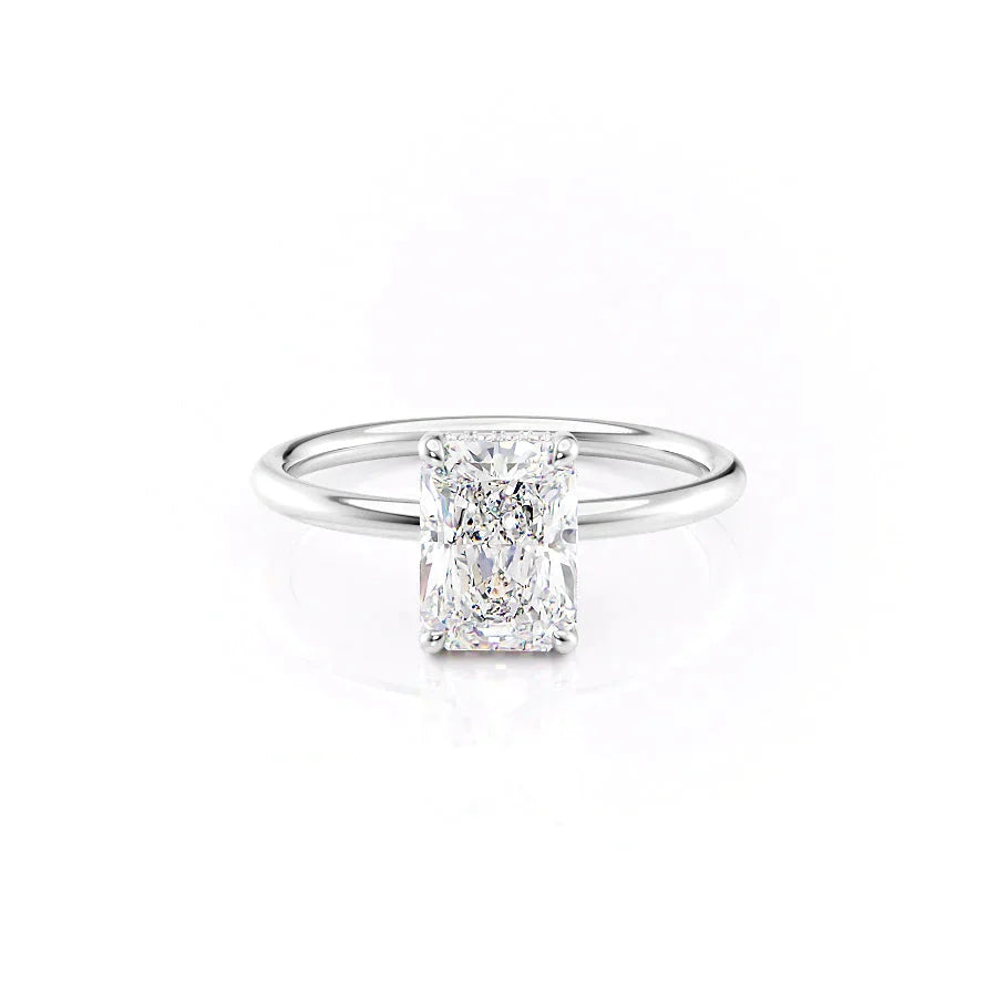 The Low Profile Kamellie Set With A 3.5 Carat Radiant Moissanite