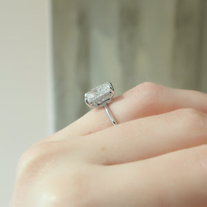 The Low Profile Kamellie Set With A 2.5 Carat Radiant Moissanite