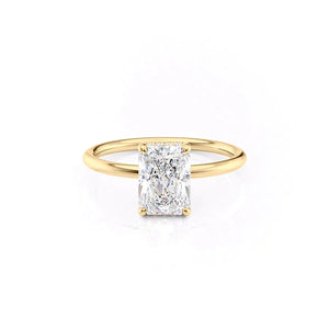 The Low Profile Kamellie Set With A 4.5 Carat Radiant Moissanite