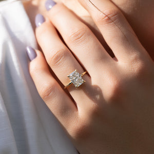 The Low Profile Kamellie Set With A 3 Carat Radiant Lab Diamond