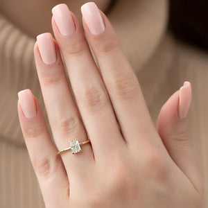 The Low Profile Kamellie Set With A 3 Carat Radiant Lab Diamond