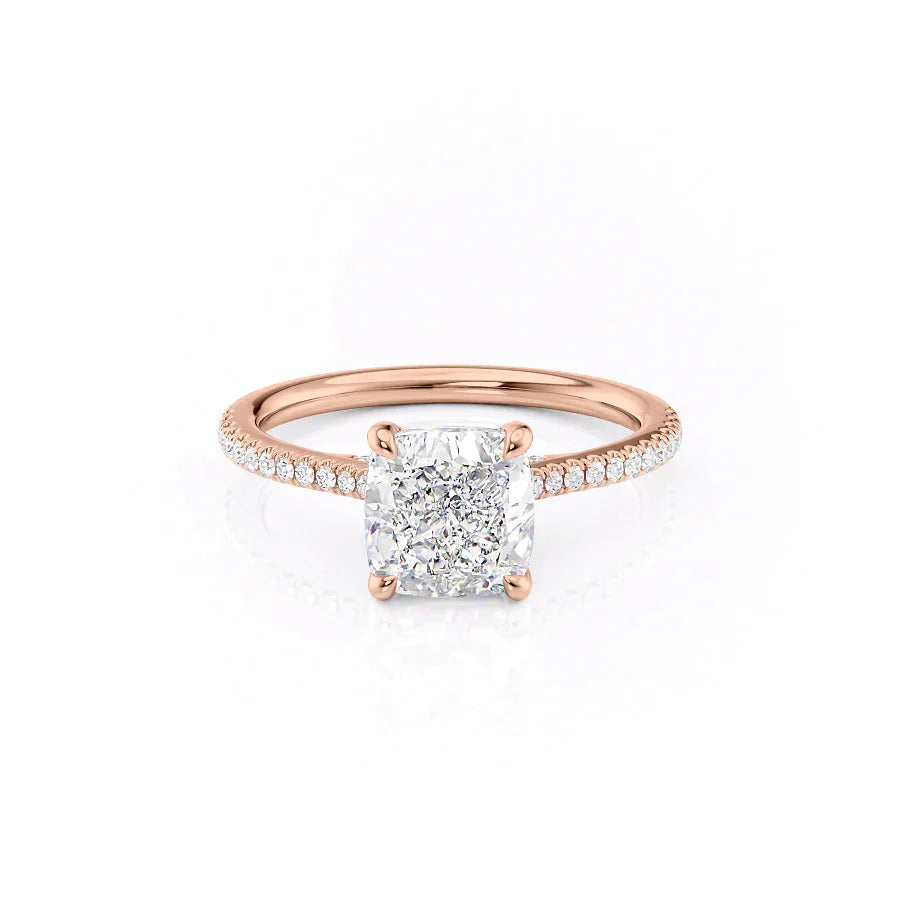 The Pave Claire Set With A 3 Carat Cushion Lab Diamond