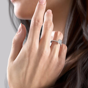 The Pave Claire Set With A 3 Carat Cushion Lab Diamond