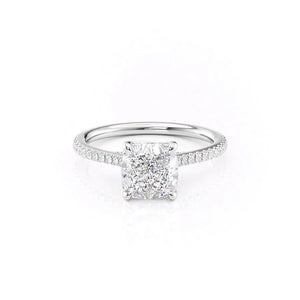 The Pave Claire Set With A 4.5 Carat Cushion Moissanite