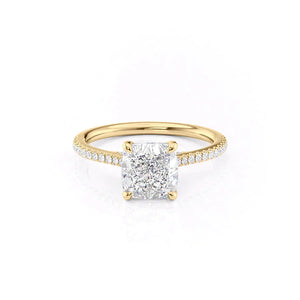 The Pave Claire Set With A 2.5 Carat Cushion Moissanite