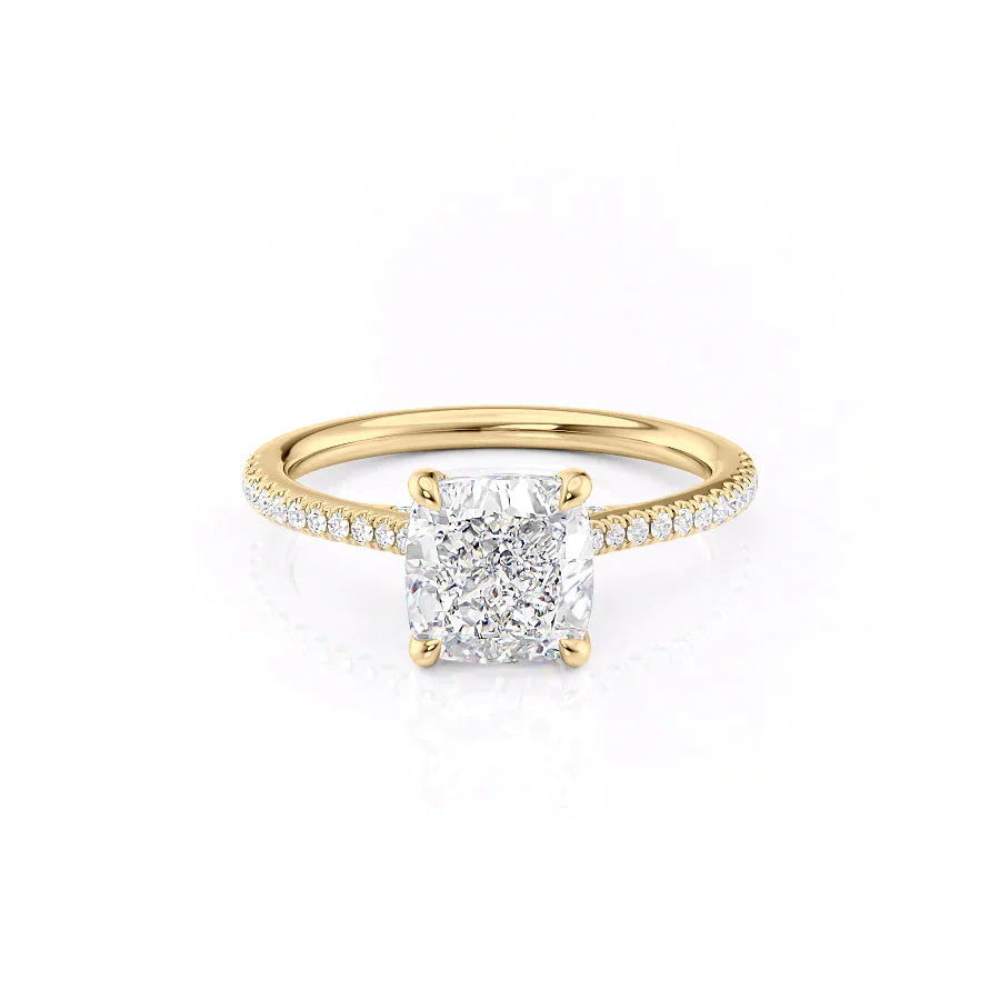 The Pave Claire Set With A 1.5 Carat Cushion Lab Diamond