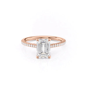 The Pave Claire Set With A 1.5 Carat Emerald Moissanite