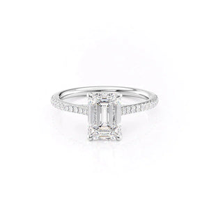 The Pave Claire Set With A 1 Carat Emerald Lab Diamond