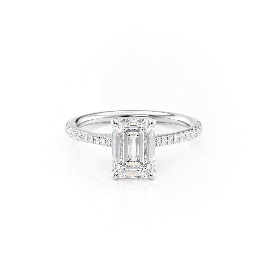 The Pave Claire Set With A 1 Carat Emerald Lab Diamond
