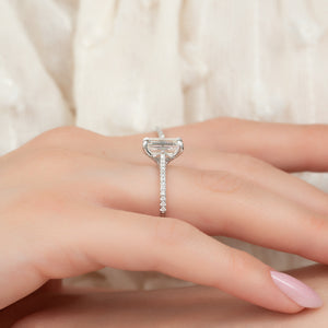 The Pave Claire Set With A 1 Carat Emerald Lab Diamond