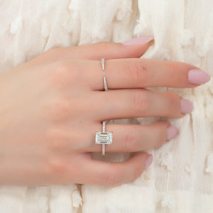 The Pave Claire Set With A 1 Carat Emerald Lab Diamond