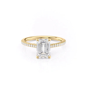 The Pave Claire Set With A 3.5 Carat Emerald Moissanite