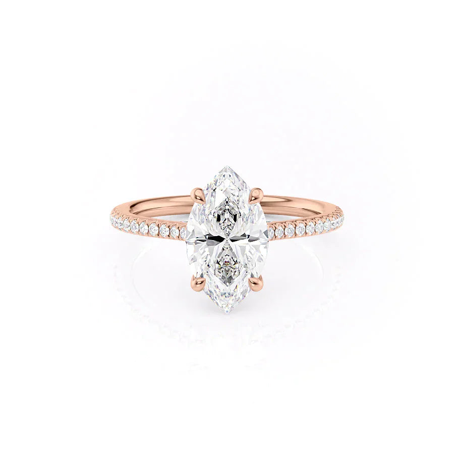 The Pave Claire Set With A 3.5 Carat Marquise Moissanite