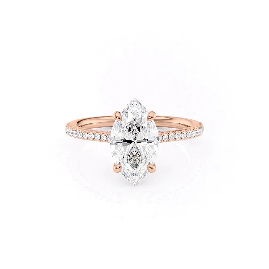 The Pave Claire Set With A 2.5 Carat Marquise Lab Diamond