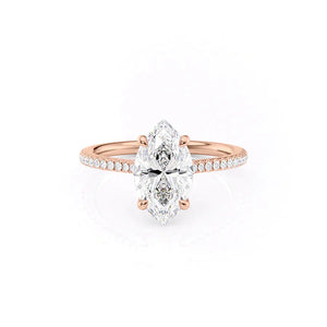 The Pave Claire Set With A 3 Carat Marquise Lab Diamond