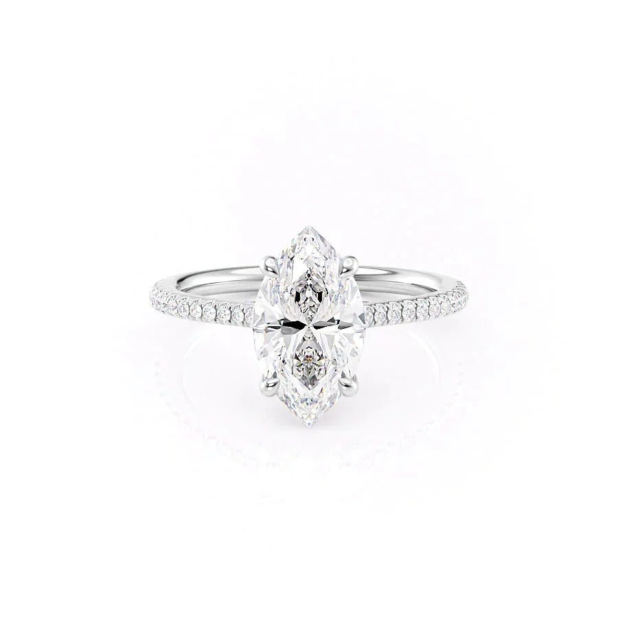 The Pave Claire Set With A 3 Carat Marquise Lab Diamond