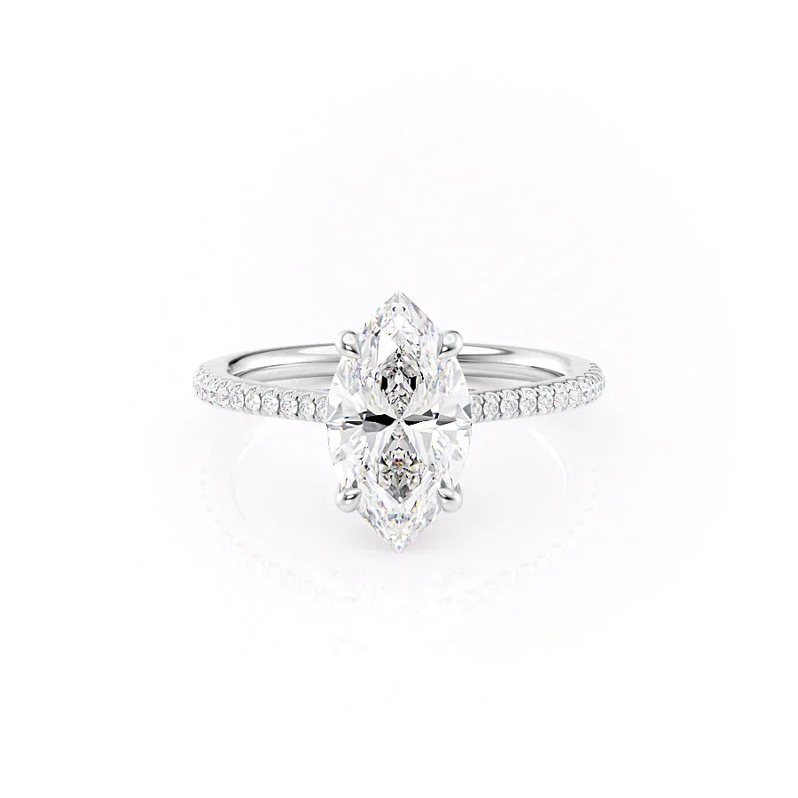 The Pave Claire Set With A 1.5 Carat Marquise Moissanite