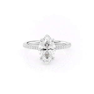 The Pave Claire Set With A 1.5 Carat Marquise Moissanite