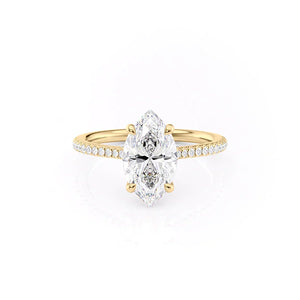 The Pave Claire Set With A 1.5 Carat Marquise Moissanite