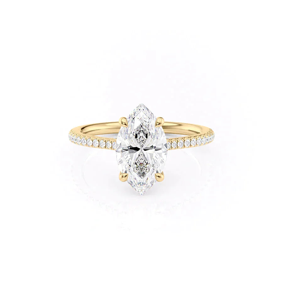 The Pave Claire Set With A 1.5 Carat Marquise Lab Diamond