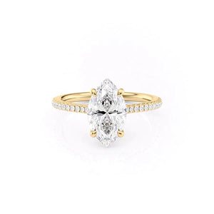 The Pave Claire Set With A 1.5 Carat Marquise Lab Diamond