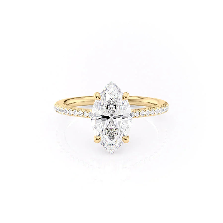 The Pave Claire Set With A 2.5 Carat Marquise Moissanite