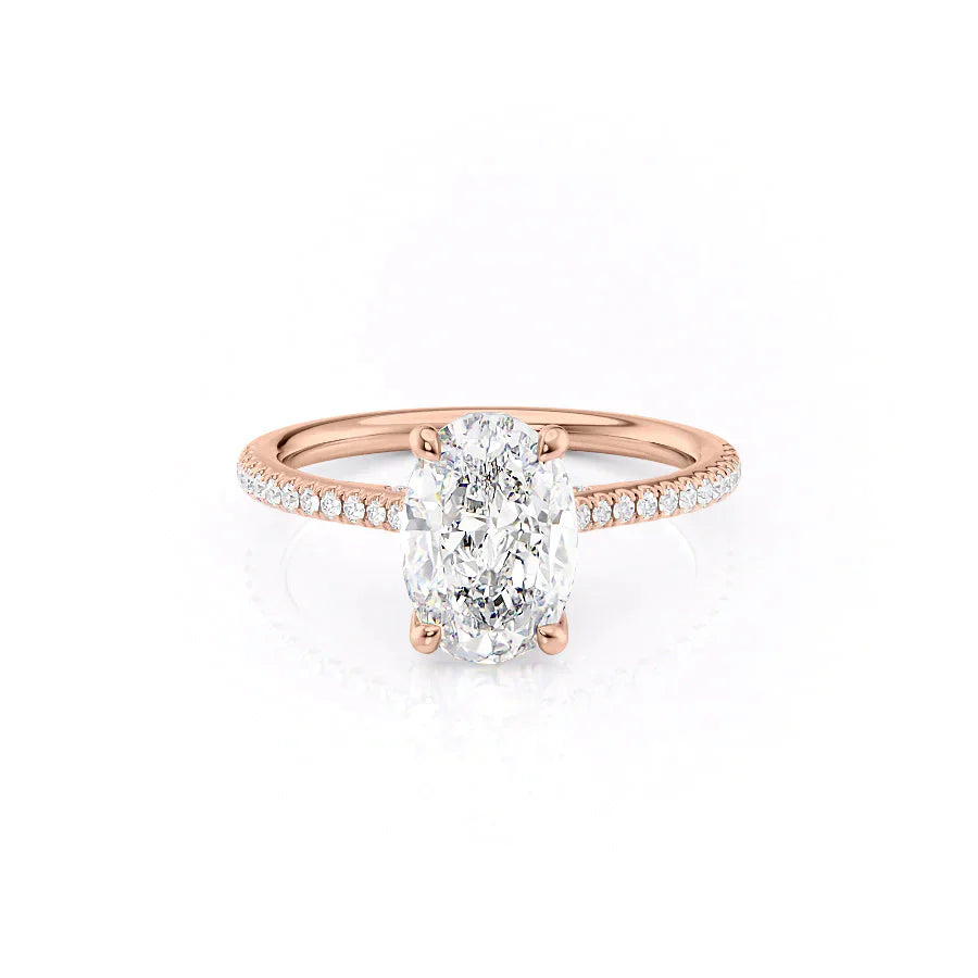 The Pave Claire Set With A 4.5 Carat Oval Moissanite