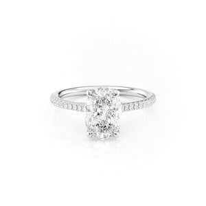 The Pave Claire Set With A 1 Carat Oval Lab Diamond