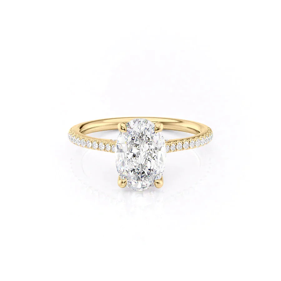 The Pave Claire Set With A 1 Carat Oval Lab Diamond