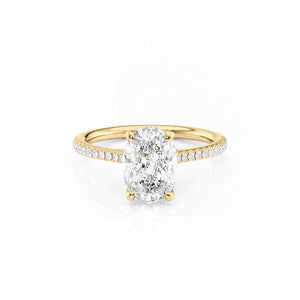 The Pave Claire Set With A 1 Carat Oval Lab Diamond