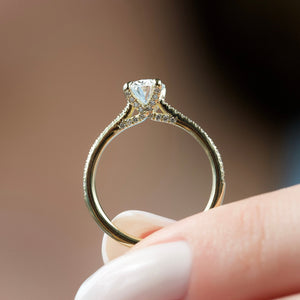 The Pave Claire Set With A 1 Carat Oval Lab Diamond
