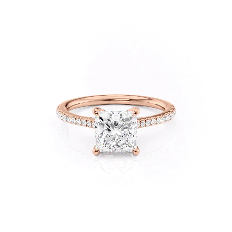 The Pave Claire Set With A 2.5 Carat Princess Moissanite