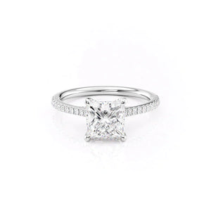 The Pave Claire Set With A 1.5 Carat Princess Lab Diamond