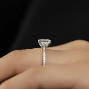 The Pave Claire Set With A 3 Carat Princess Lab Diamond