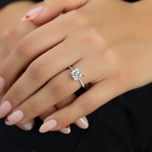 The Pave Claire Set With A 3 Carat Princess Lab Diamond