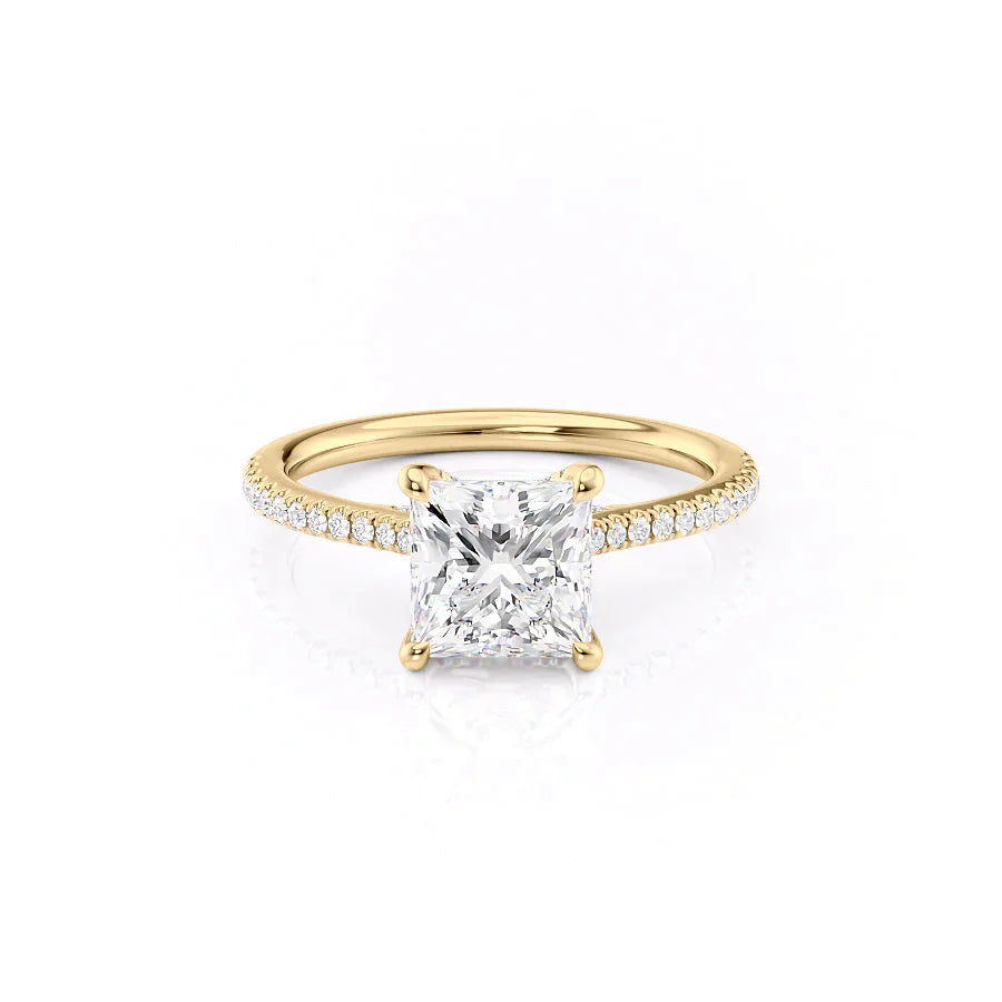 The Pave Claire Set With A 1.5 Carat Princess Moissanite