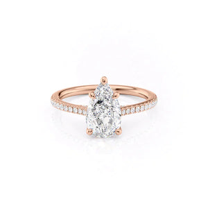 The Pave Claire Set With A 2 Carat Pear Lab Diamond