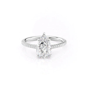 The Pave Claire Set With A 2.5 Carat Pear Lab Diamond