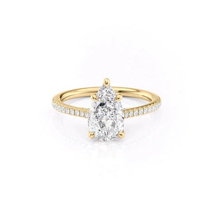 The Pave Claire Set With A 1.5 Carat Pear Moissanite